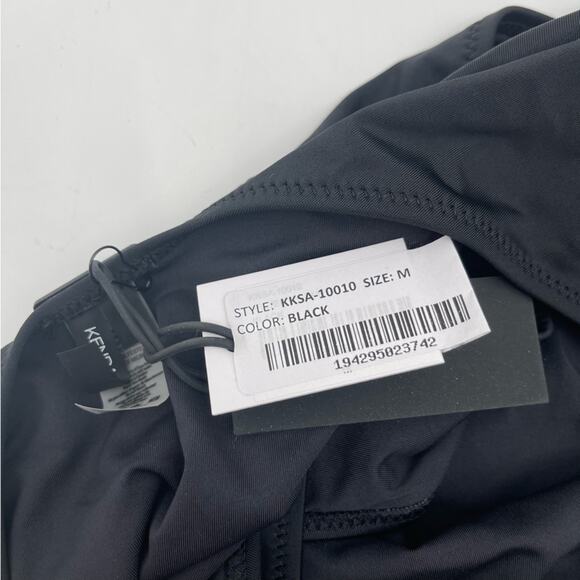 KENDALL +KYLIE Swimsuit One Piece Plunge Black Sexy Beach Swim Tie NWT Medium - Picture 6 of 12